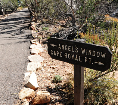 Angels Window Trailhead Sign